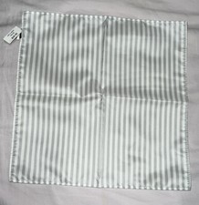 Jos A Bank 4 Panel Polyester Pocket square White Gray Stripes