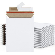 6x8 Photo Mailers 50 Pack - Self Seal Document Mailers White Cardboard Envelo...