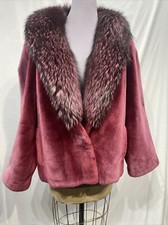 Sheared Beaver Jacket W/ Dyed Silver Fox Collar (75019)