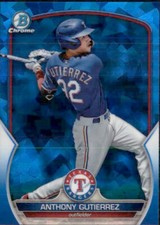 2023 BOWMAN CHROME PROSPECT SAPPHIRE TEXAS RANGERS ANTHONY GUTIERREZ #BCP-85