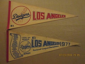 MLB-Los-Angeles-Dodgers-Vintage-1970-039-s-amp-1977-NL-Champions-Roster-Pennant