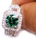4 Ct Blue Round Moissanite Diamond Engagement Men's Ring Sterling Silver Size 7