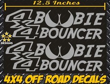 4x4 Boobie Bouncer Truck Decal Metallic Silver For Chevy Silverado Gmc Sierra