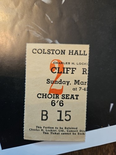 1962 Concert Programme Cliff Richard Ticket And Photo Bristol - Picture 3 of 4