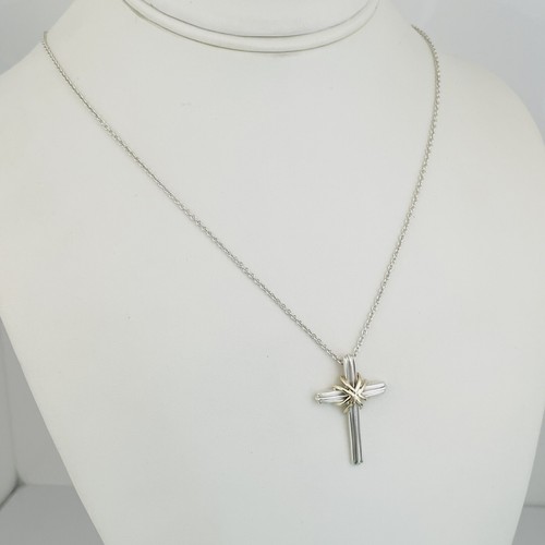 750 Yellow Gold Cross Necklace on Chain 