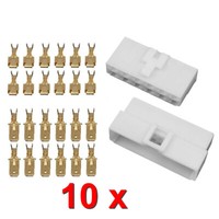10X GehäUse 12 Polig Stecker 6,3Mm FlachsteckhüLsen Flachstecker SteckergehäUse