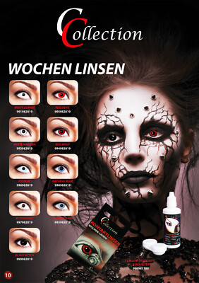 Think Jeck! Halloween Kontaktlinsen, Grusel Blick, Kostum Zubehör, vers. Farben