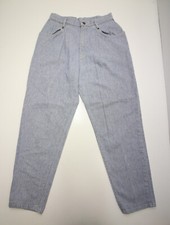 Vintage Lee Tapered Pants Womens 12 M 28.5" Waist Blue Pleated USA Union Work