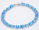 ARSKRO Hawaii Blue Square Bracelet 925 Sterling Sliver Jewelry For Women Girls