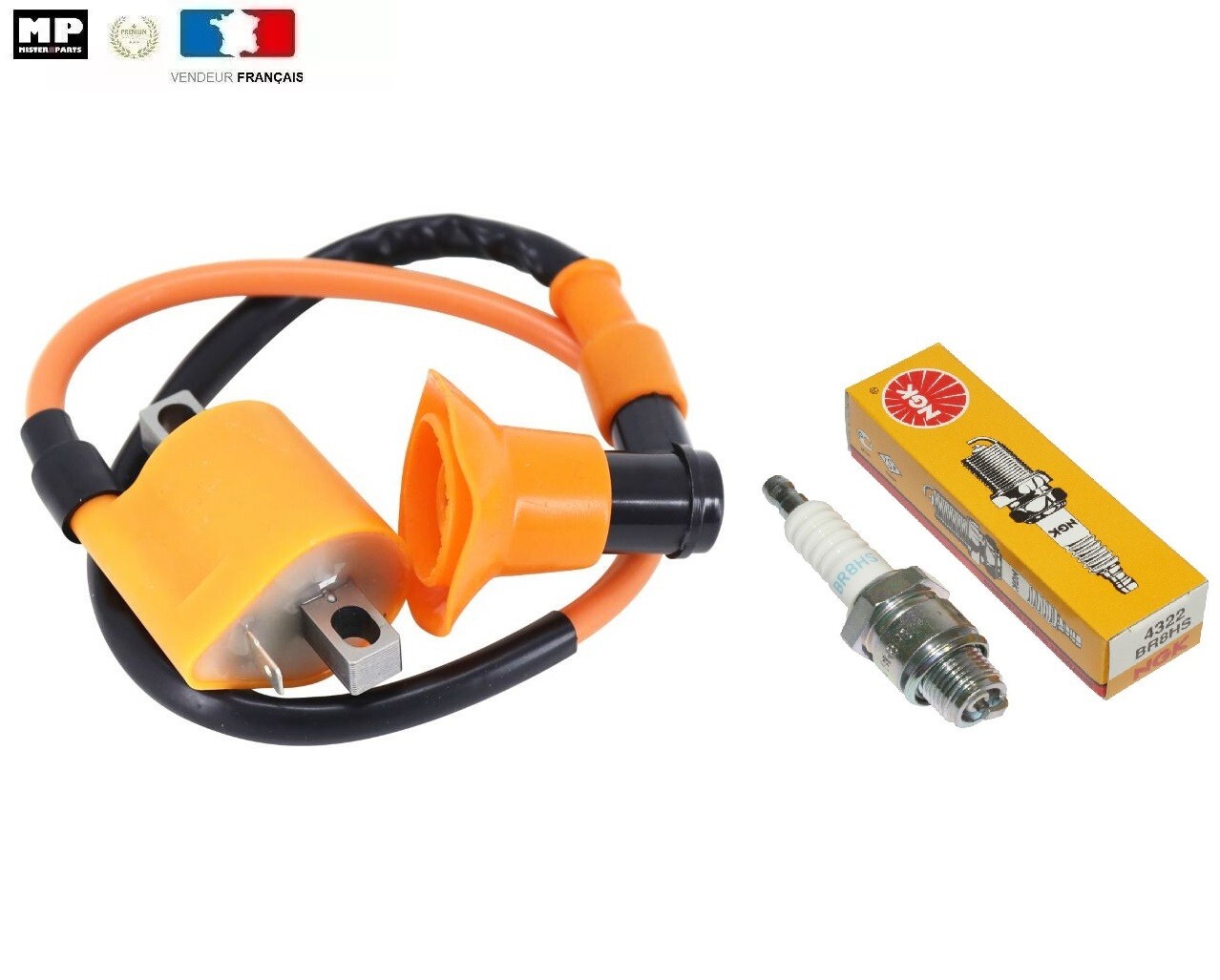 Bobine d'allumage racing haute tension avec bougie NGK pour booster le moteur Aprilia 50 2t