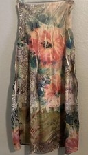 Anthropologie Lapis Flowy Boho Floral Crinkled Stretch Strapless Dress One Size