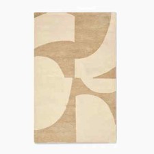 Beige Area Rug, 9x13, 10x10, 10x14, Handmade Tufted, Geometric Rug, Foyer, Bed,