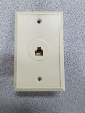 4 Lot , Telephone Flush Wall Plate Ivory 6 Conductor Jack, Free shipping