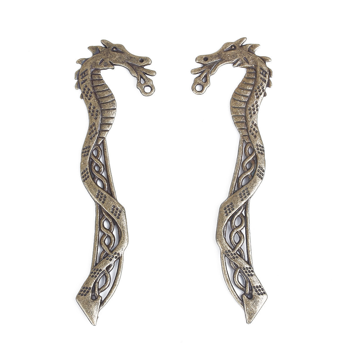 Dragon Bookmark Blanks Antique Bronze Tone 3pcs 115mm Long Halloween Crafts