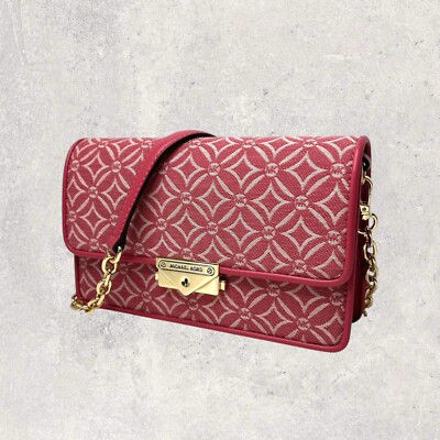 Michael Kors MK Tasche Umhängetasche Crossbody XBody Jet Set Cece Rot Gold NEU
