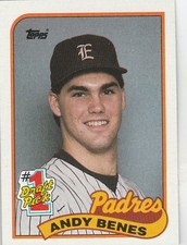 FREE SHIPPING-MINT-1989 (PADRES) Topps  #437 Andy Benes ROOKIE-1ST DRAFT PICK
