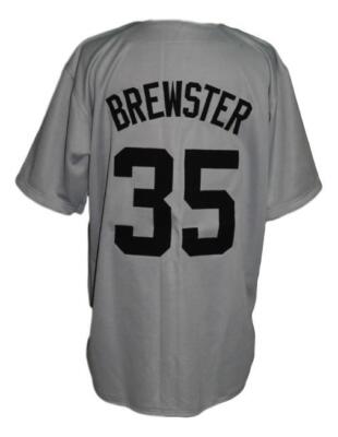Movie Brewster's Brewster #35 Hackensack Baseball Jersey Gray Sewn Custom S-6XL