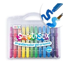 24 Pack Smooth Stix Watercolor Gel Crayons Non Toxic for Kids and Adults