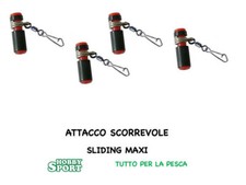 ATTACCO SLIDING MAXI SCORREVOLE  GIRELLA + MOSCHETTONE  PER PIOMBI CONF 4 PZ