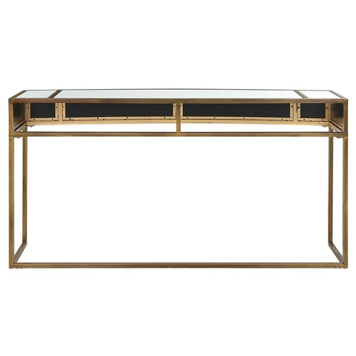 Uttermost Reflect Transitional Metal Glass and MDF Console Table in Gold - Picture 5 of 8