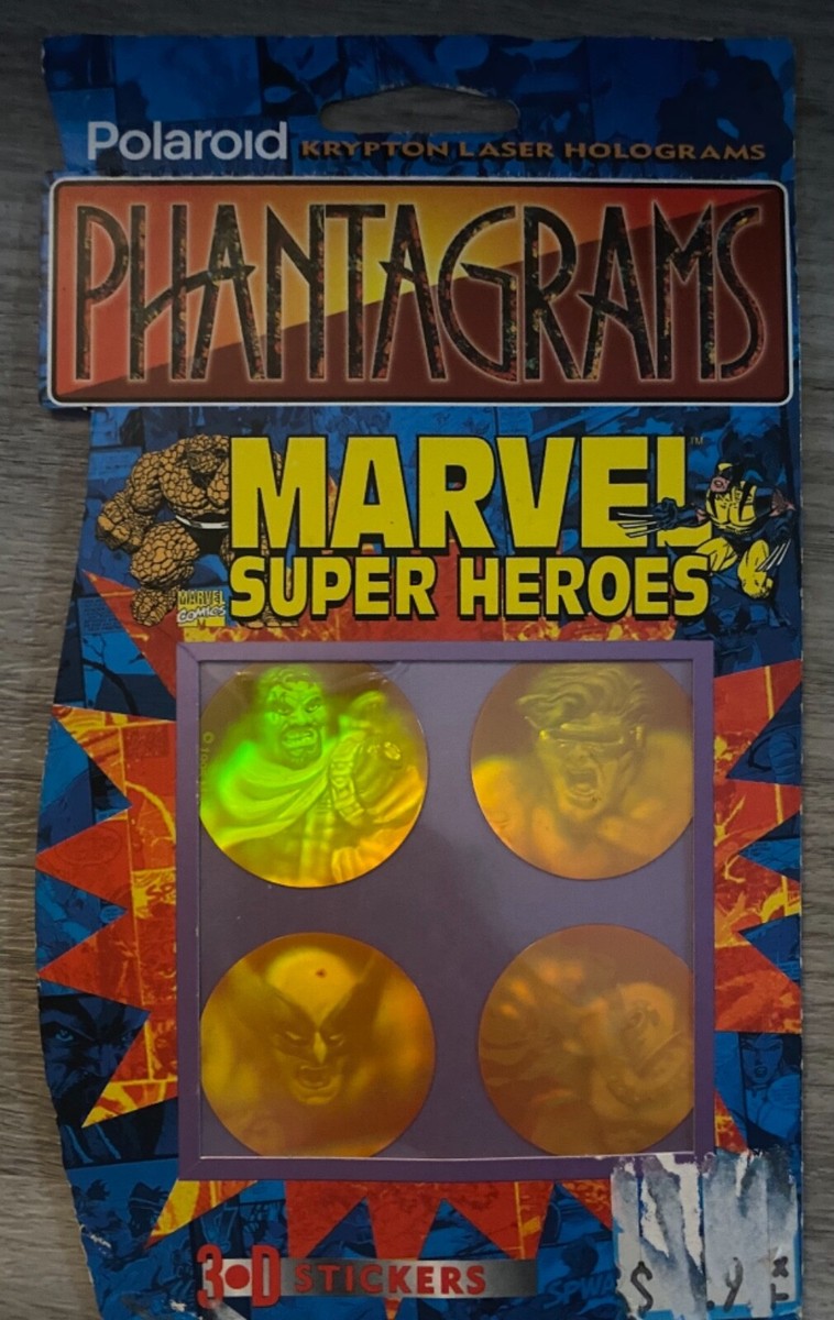 その他 Polaroid Phantagrams Marvel Stickers Phantagrams Marvel Super Heroes 3D Sticker Polaroid 1995 (sealed