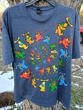 Moose Rainbow Spiral Graphic Print Logo Cotton Black Heather XL t-Shirt NWOT