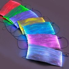 Light Up Face Mask Black 7 LED Colors Dirt Dust Festival Rave FREE SHIPPING