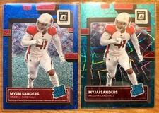 2022 Donruss Optic - Myjai Sanders - Rated Rookie - Teal Velocity + Blue Glitter