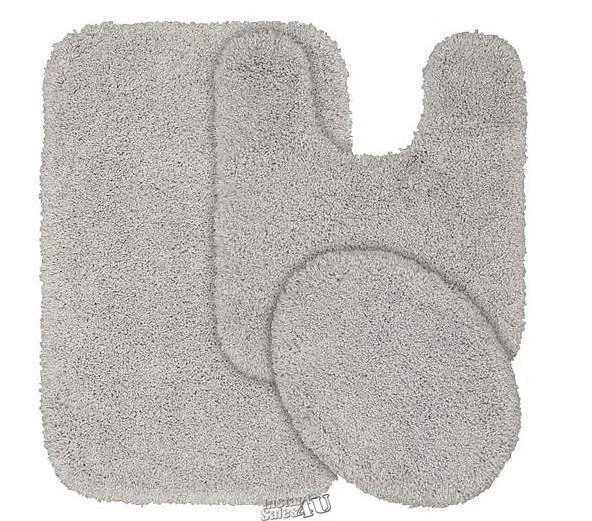 Serendipity 3-Piece Shaggy Bath Rug Set Platinum - Image 2 of 2