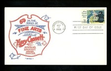 US FDC #1322 Artopages M-5 1966 Washington DC Mary Cassatt Artist