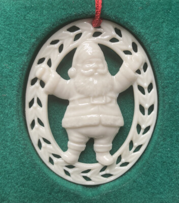 Lenox Santa Yuletide Collection Porcelain Christmas Ornament New in Green Box