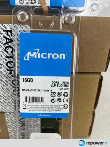 Micron 16GB PC4-2666V-E  DDR4-2666 VLP UDIMM ECC MTA18ADF2G72AZ-2G6E1 EUDIMM RAM