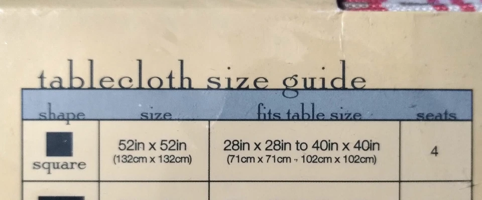 Newbridge Indoor / Outdoor Tablecloth - 52”x52" Square - 100% Polyester - New - Image 3 of 3