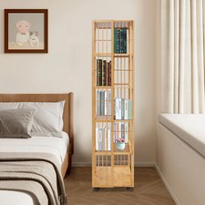 6-Tier Rotating Bookshelf, Book Storage Shelf, Floor Standing Rotating Bookcase