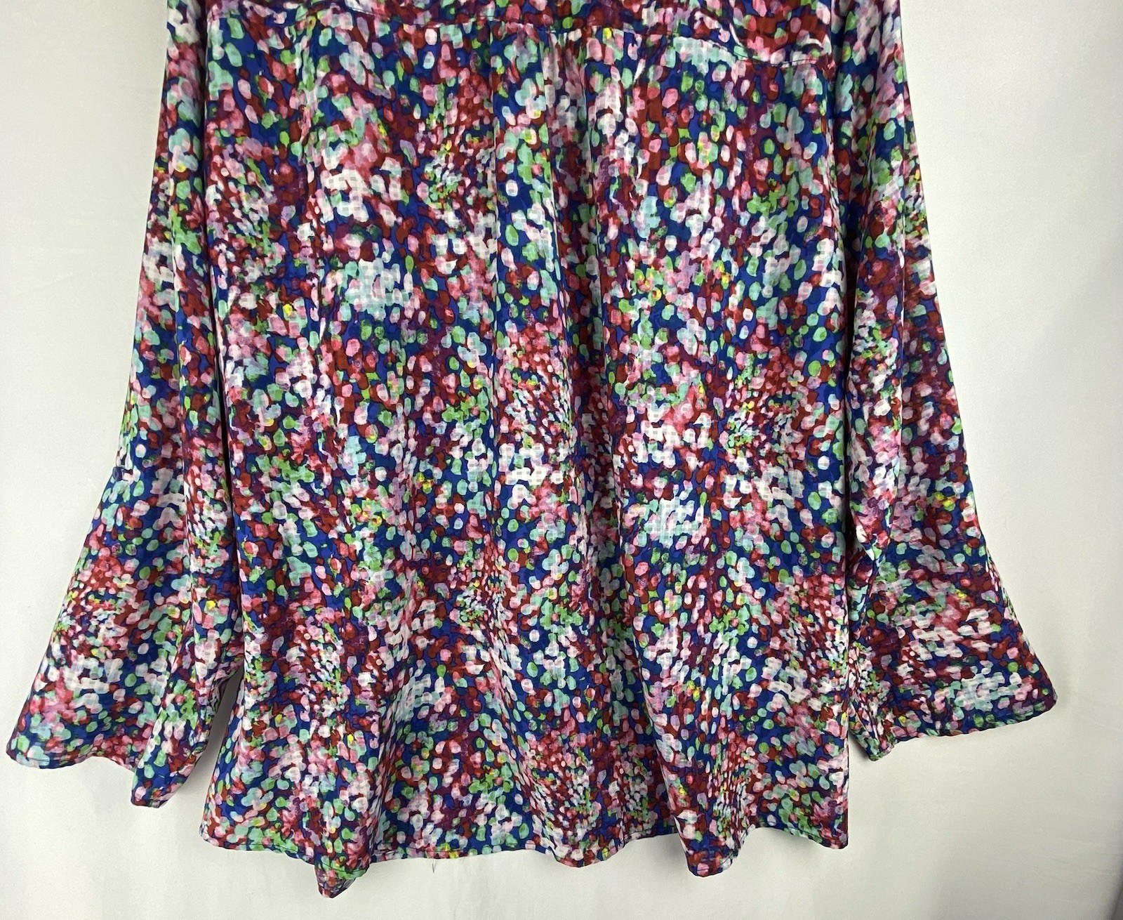 Notations Blouse Women's 3X Split Button Neck Ple… - image 9