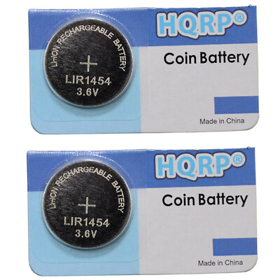 2-Pack HQRP Battery for TWS Headphones, Varta LIR1454 CP1454 1454 Replacement