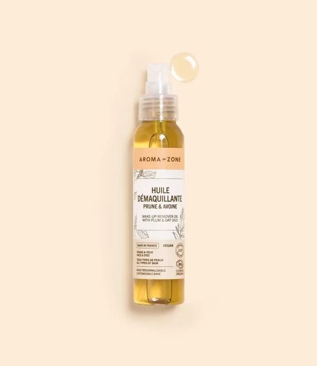 Huile de jojoba démaquillante Prune & Avoine pour un rituel bien-être du soir