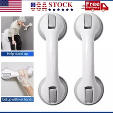 Shower Handle 2 Pack 12" Grab Bars Suction Grip Handicap Elderly Bathroom Safety