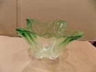 Steuben Grotesque 5" Art Glass Vase/ Bowl Pomona Green To Clear F. Carder
