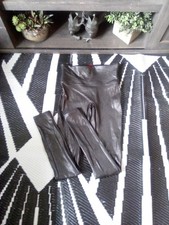 New NWOT Spanx Brand Sz S Faux Leather Look Leggings Sz Small 25" Waist Stretch