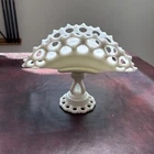 Westmoreland Milk Glass Doric Open Lace Fruit/Banana Bowl - Vintage 11” Long