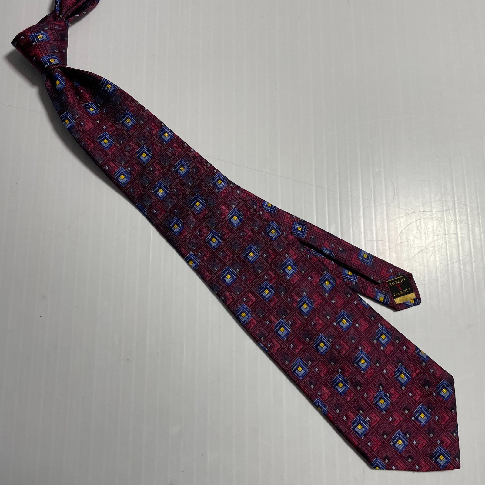 ROBERT TALBOTT BOC Dark Red Geometric Squares Blu… - image 11