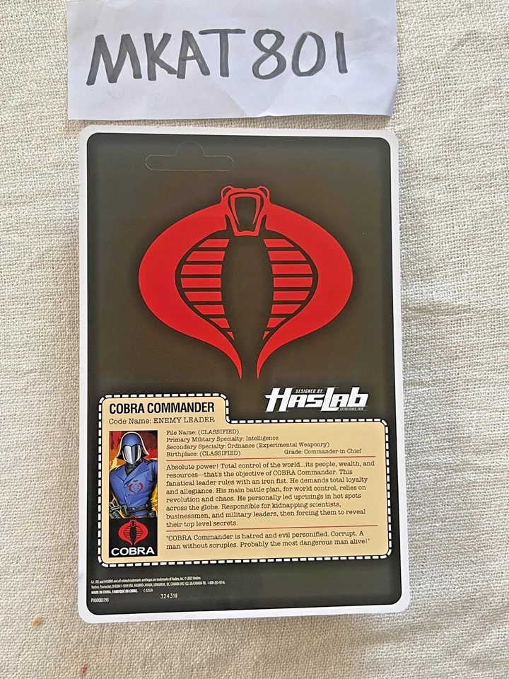 GI Joe Классифицированный ШИПЯЩИЙ Haslab Ретро КОМАНДИР КОБРЫ Микки Маус - Изображение 3 из 4