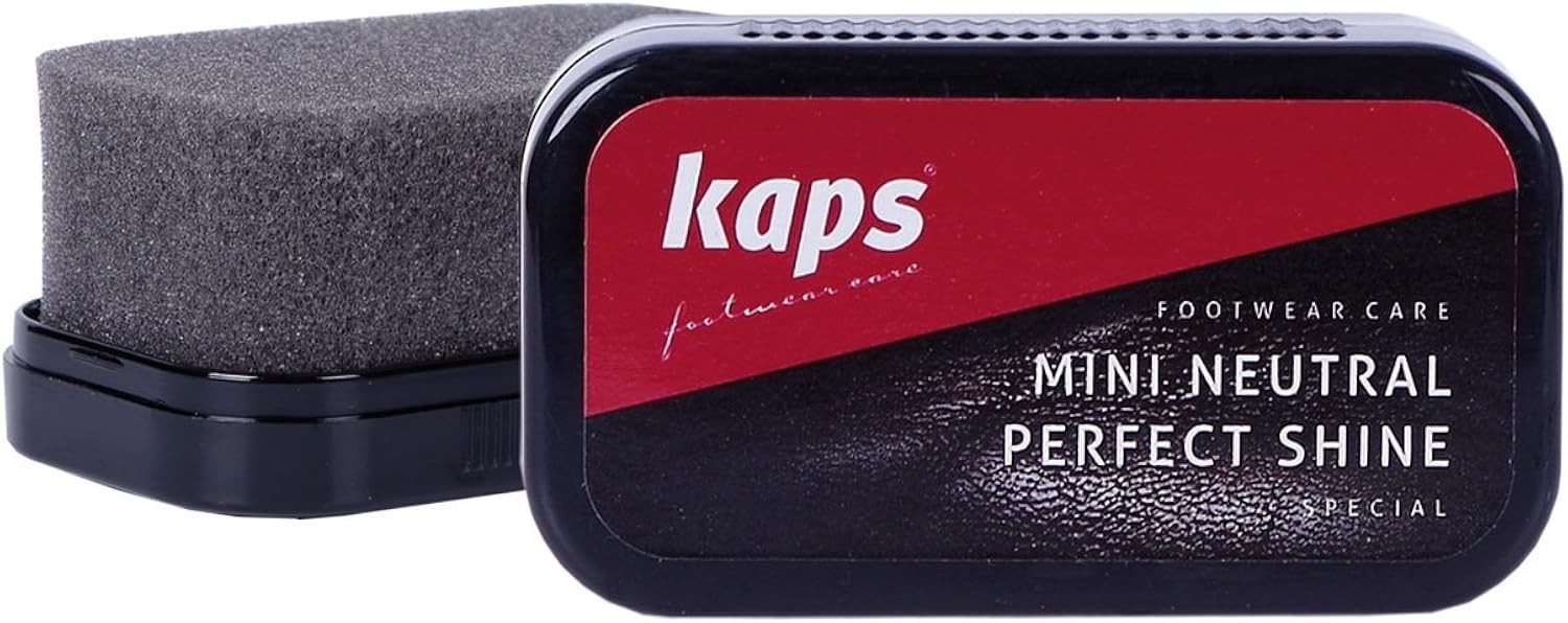 Kaps Travel Sponge For Leather Shoes, Transparent, Shine And Cleaning, Mini Per