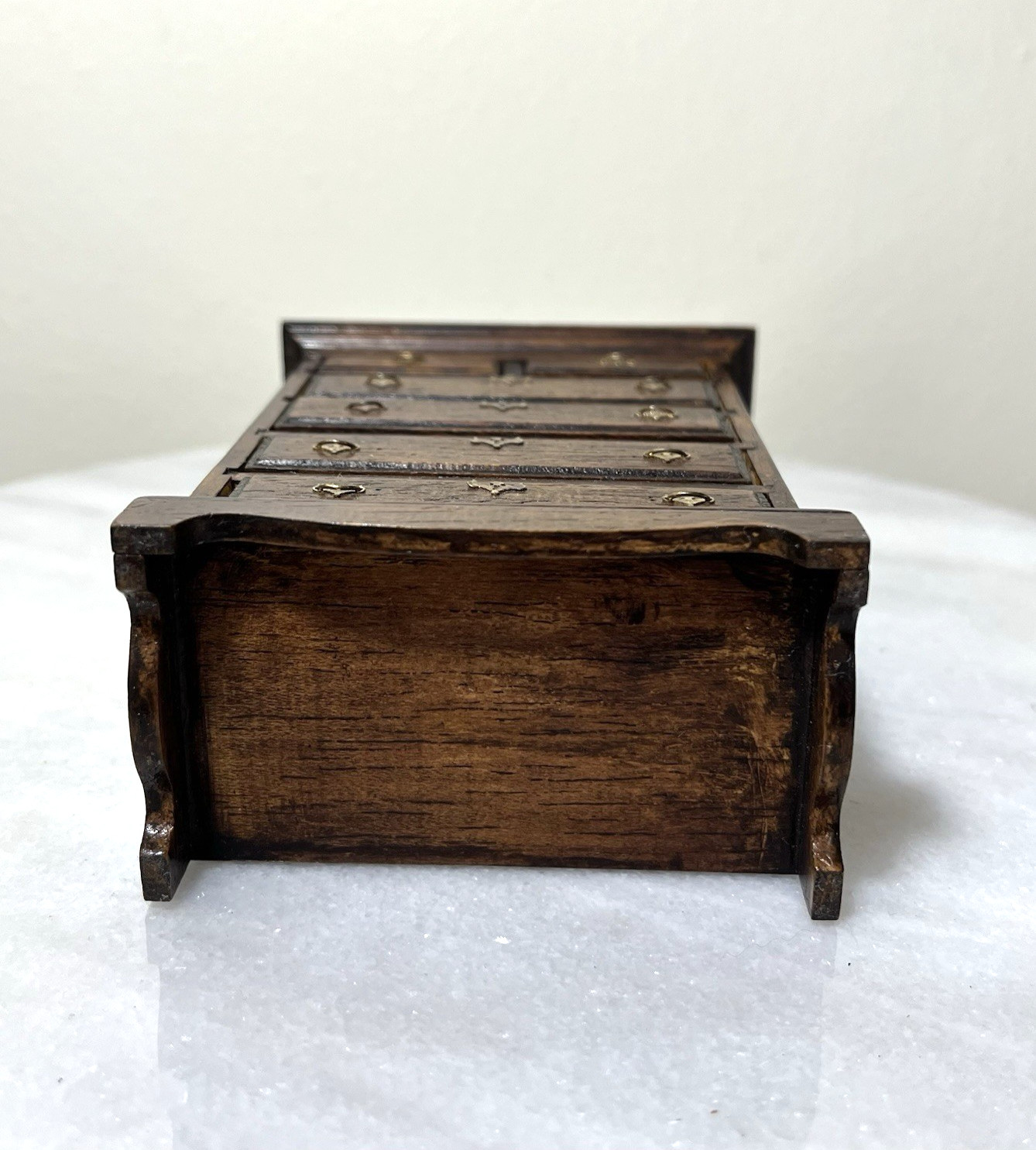 Vintage Artisan Dollhouse Chippendale Dresser Chest Of Drawers 1:12 Miniature