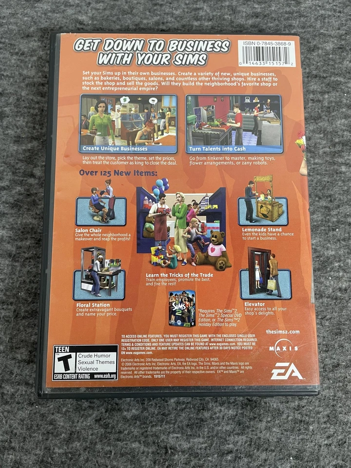 The Sims 2 Open for Business PC Expansion Pack Complete Manual Disc Tested - Image 2 of 4
