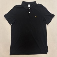 Brooks Brothers 1818 Men  s 2XL Slim Fit Polo Stripes Blue Gold Logo Casual