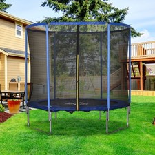 HOMCOM Trampolin mit Sicherheitsnetz Gartentrampolin Stahl Ø244 x 240H cm