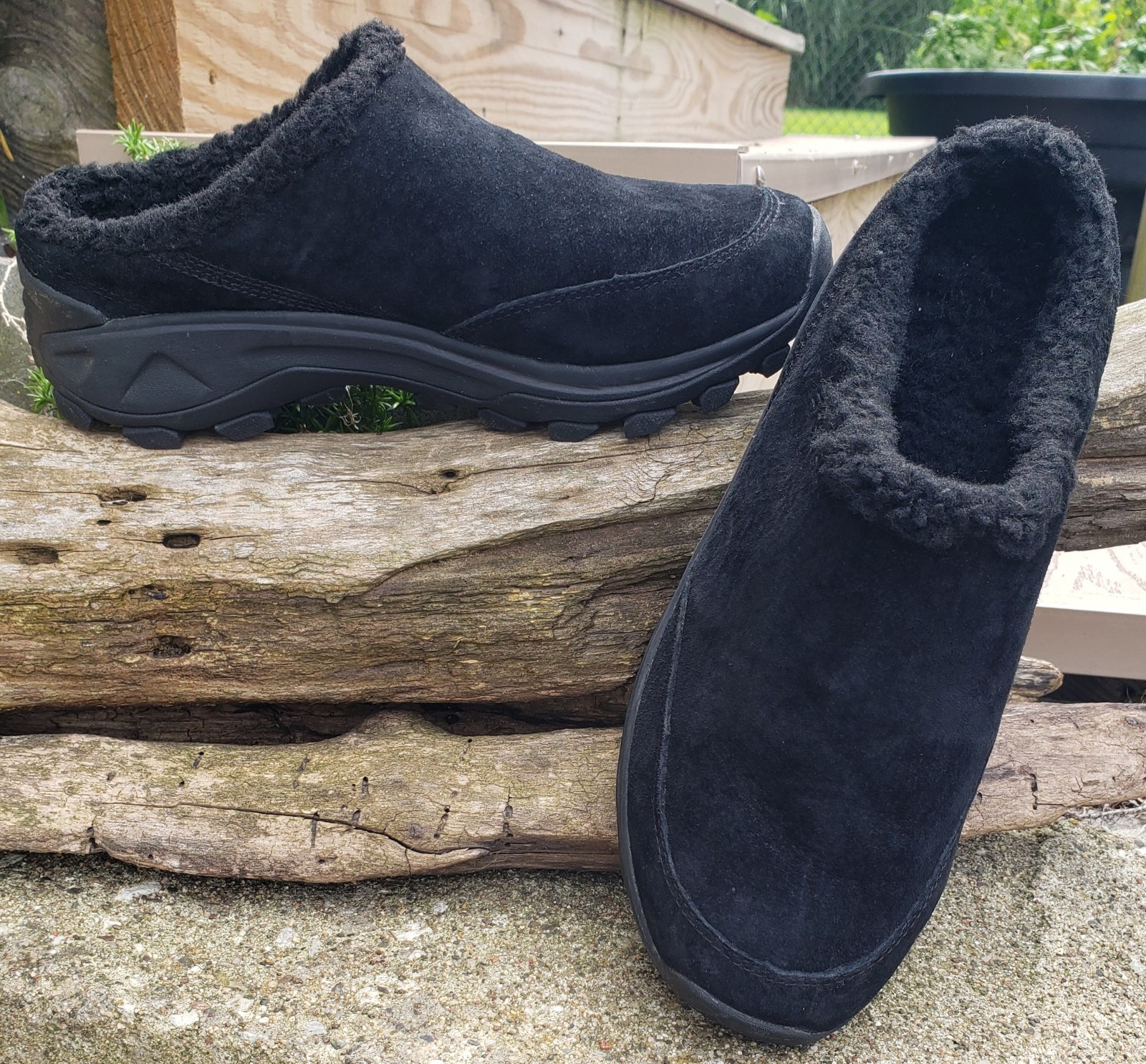 Zoccoli donna Merrell taglia 6 5 invernali slide J005130 scarpe basse nabuk nero