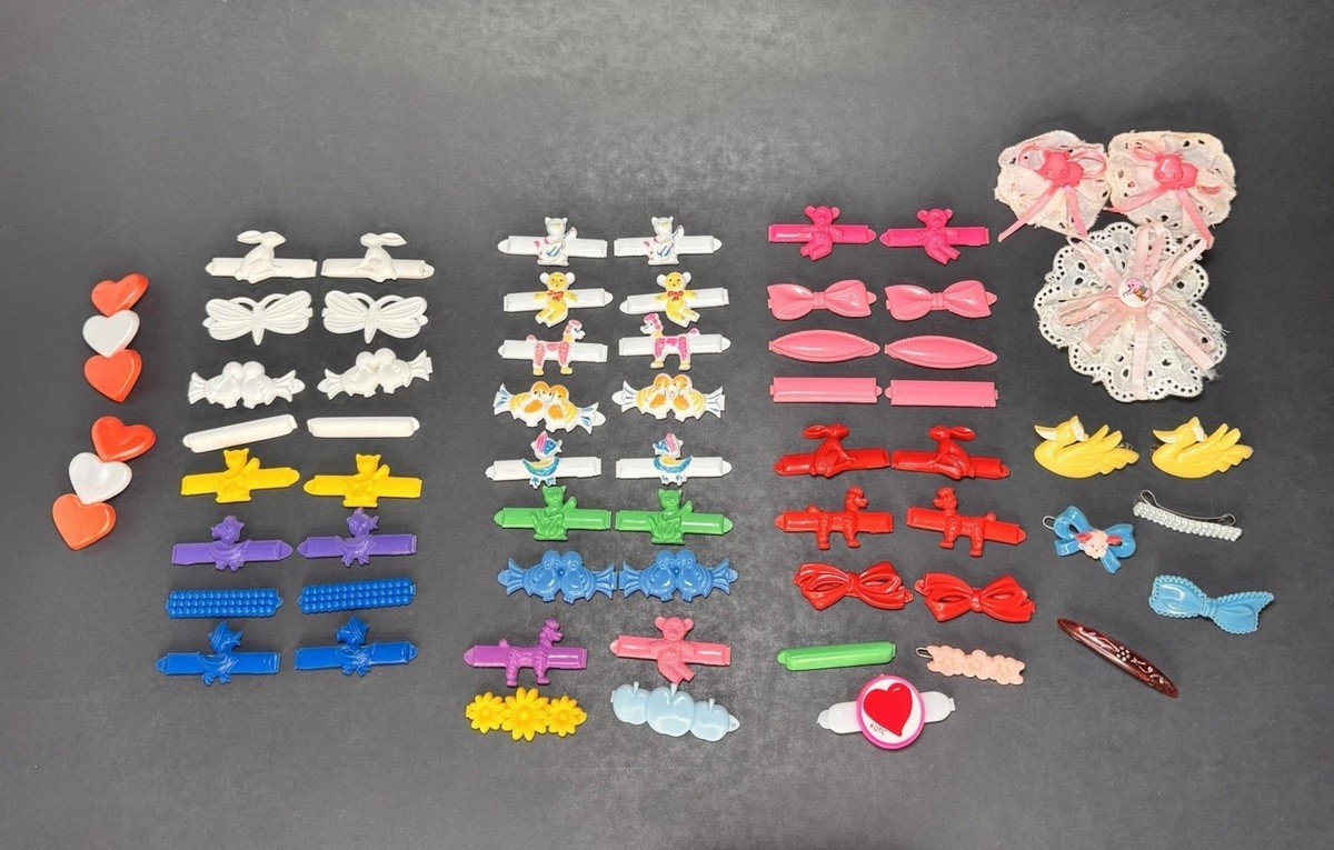 【美品のみ】 旧裏 まとめ売り Only beautiful items Large Lot of 62 VTG Goody + Others Children's Plastic Hair